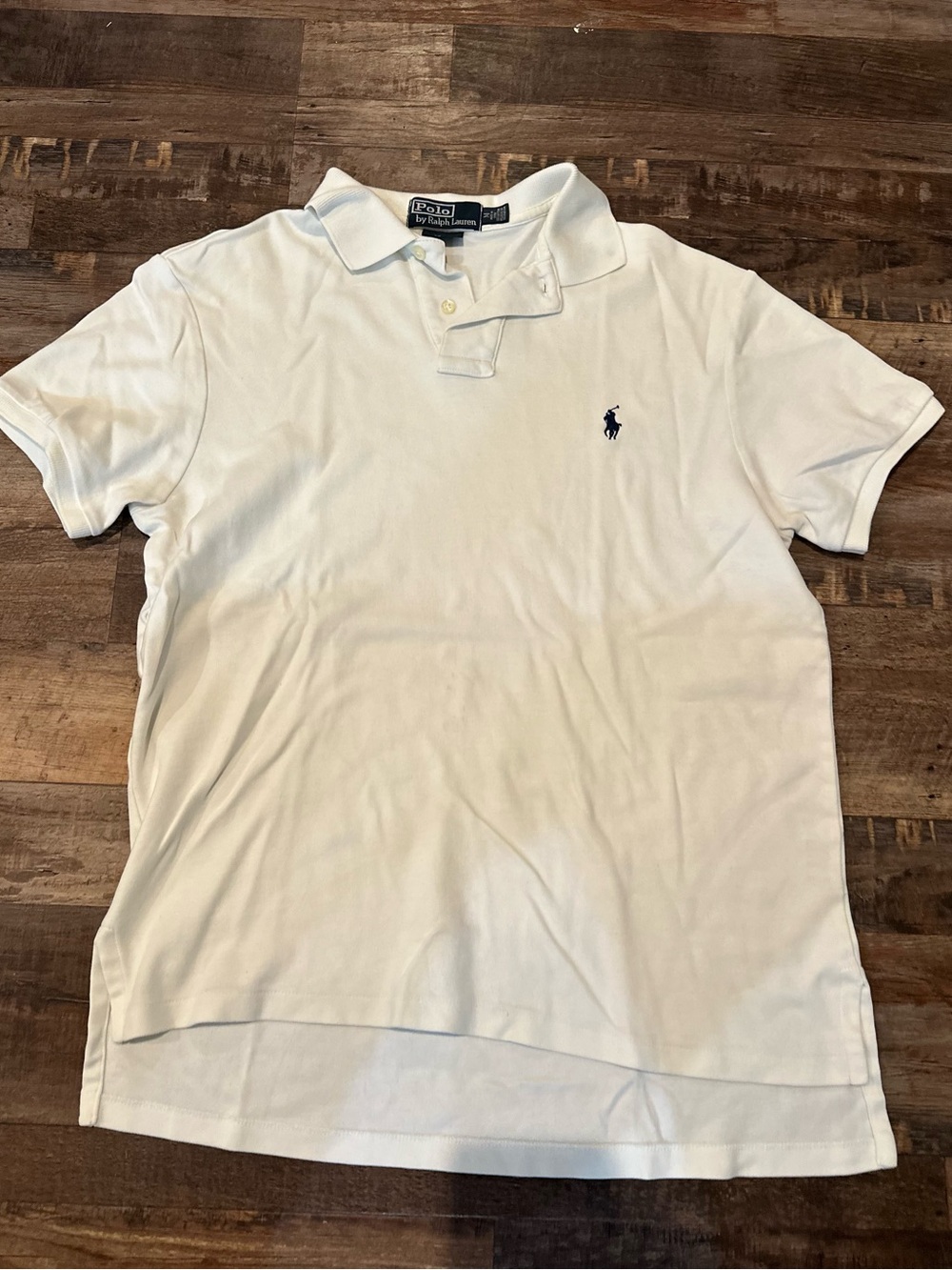 Ralph Lauren Men's White Polo with Navy Pony